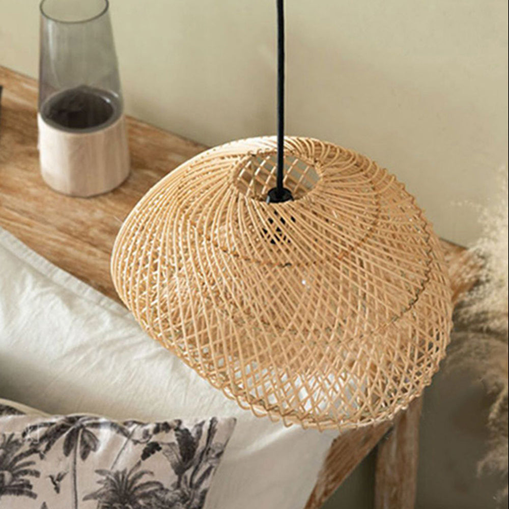 Bidigas Rustic Rattan Pendant Light Living Room