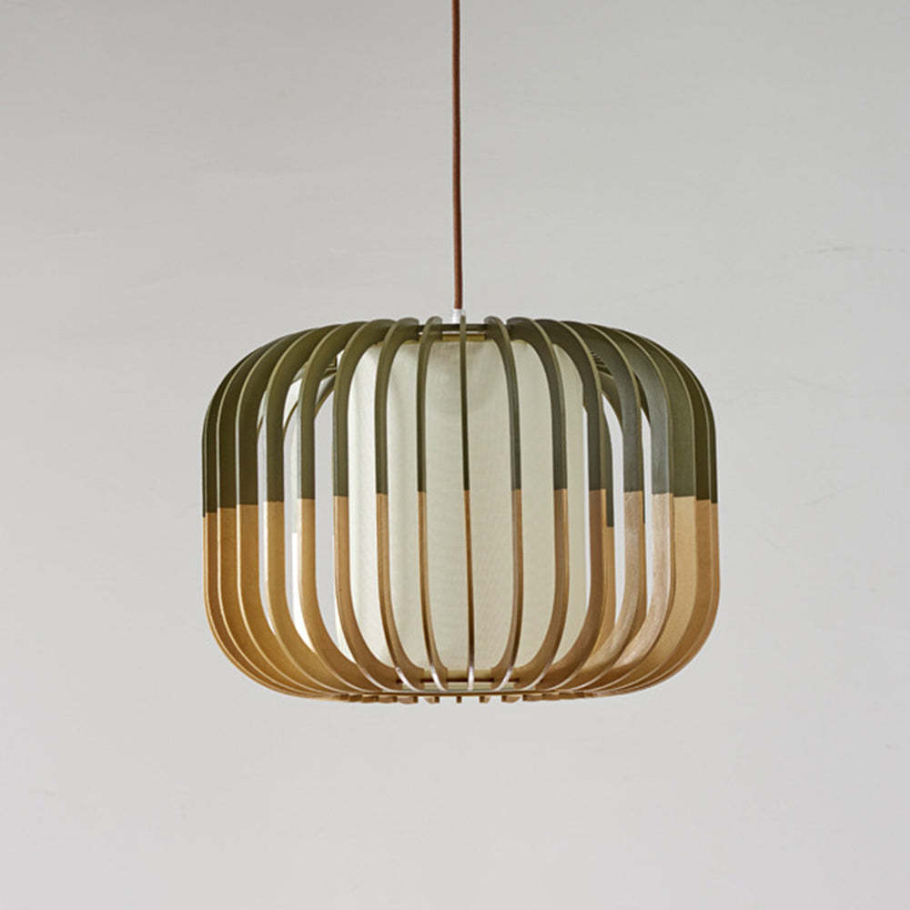 Tamisas Modern Birdcage Wood Pendant Light