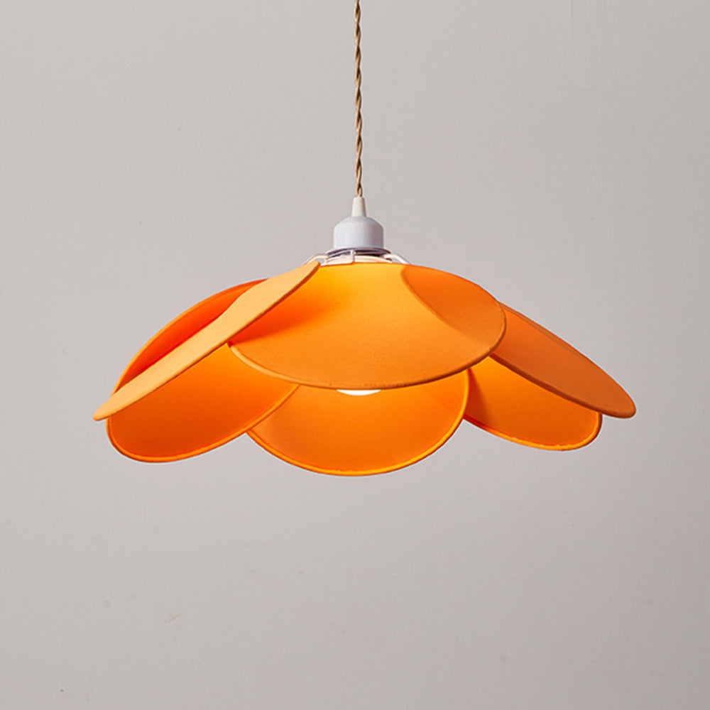 Wavikud Minimalist Fabric Flower Pendant Light, Orange/Brown/Beige