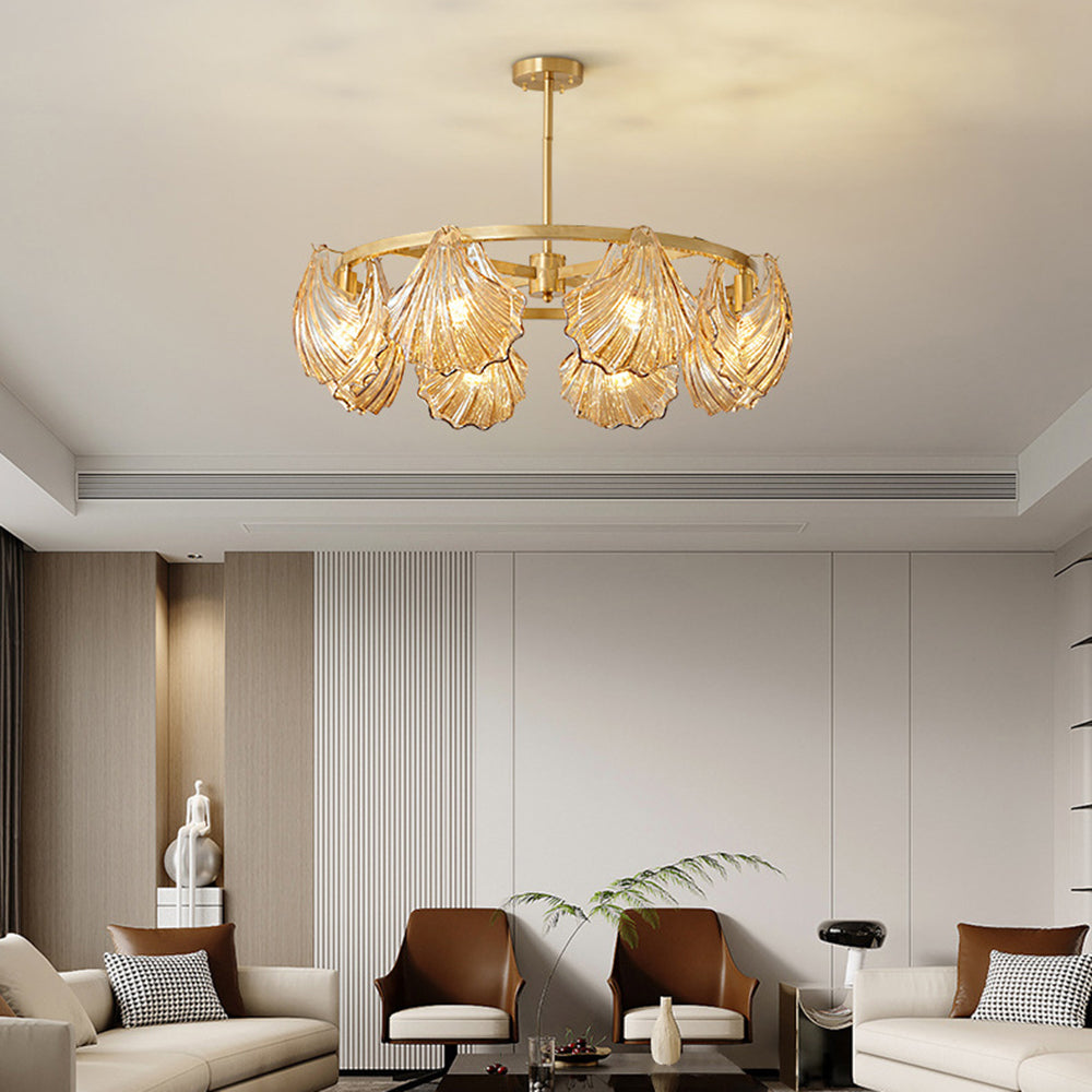 Vipulal Modern Annular Metal And Glass Pendant Light, Black/Gold
