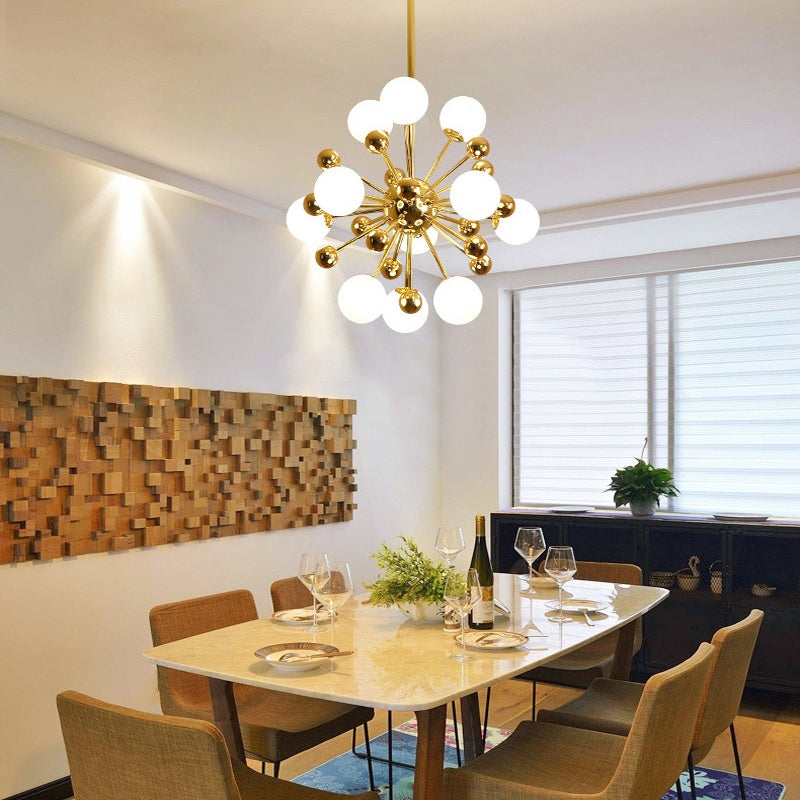 Gagirid Modern LED Chandelier Gold Glass Living/Dining Room/Bedroom