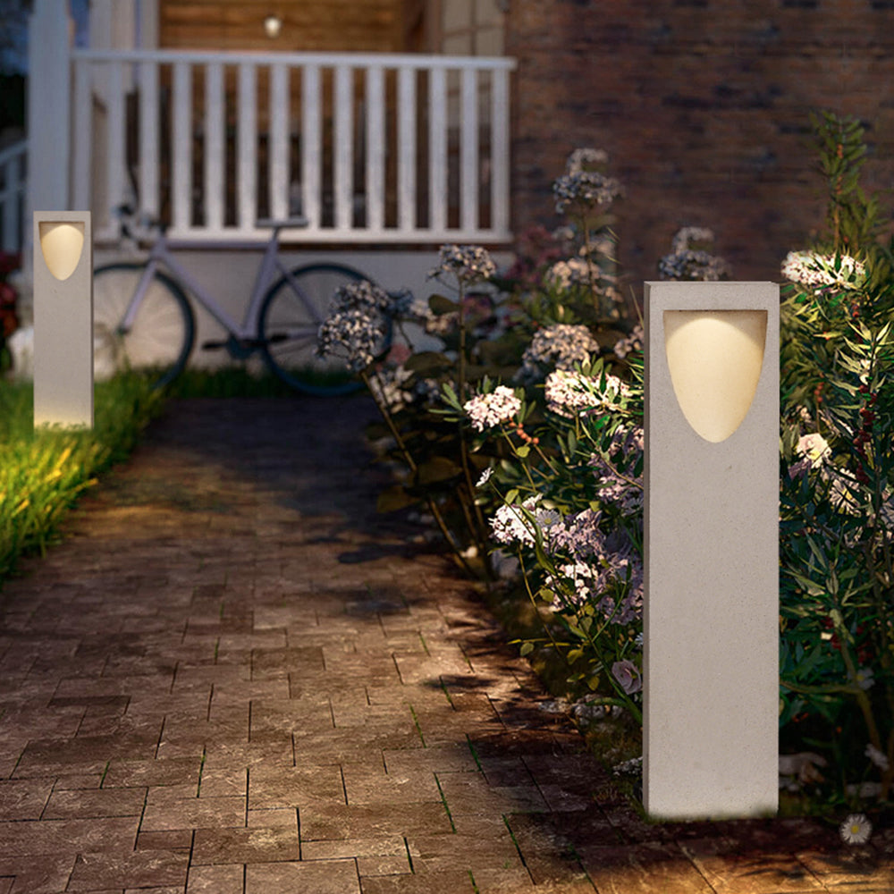 Ludigom Modern Stone Reflection Outdoor Path Light, Gray