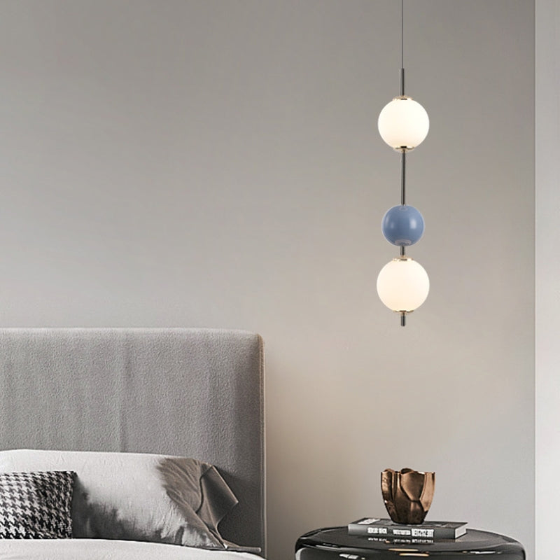 Cerukom Modern LED Pendant Light Red Metal Bedroom Living Room