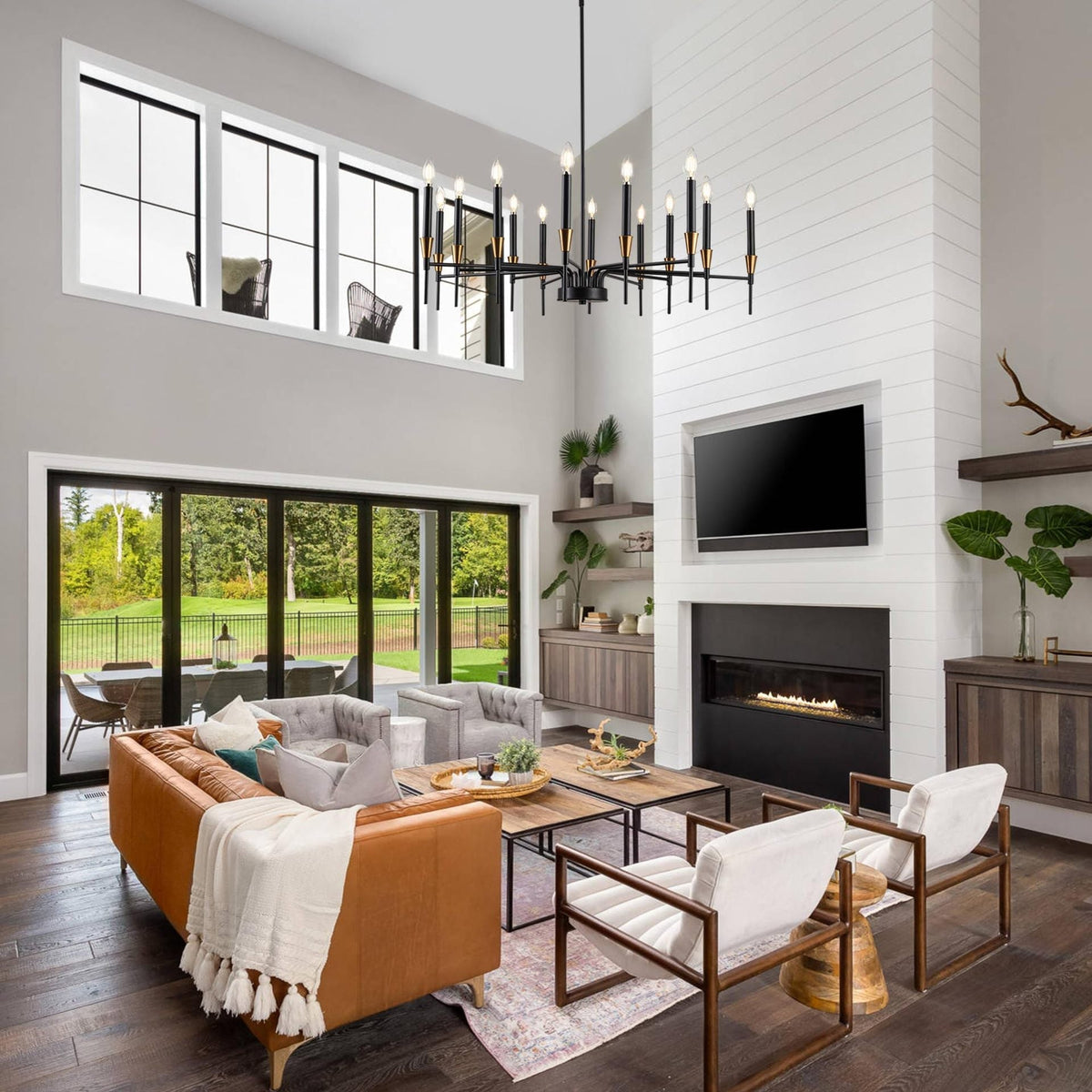Jarinedu Pendant Light Chandeliers Retro Industrial Living Room
