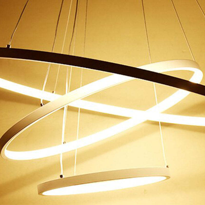 Toriq Pendant Light, Inner Ring Illuminated, White/Black/Gold-Neutral Decor