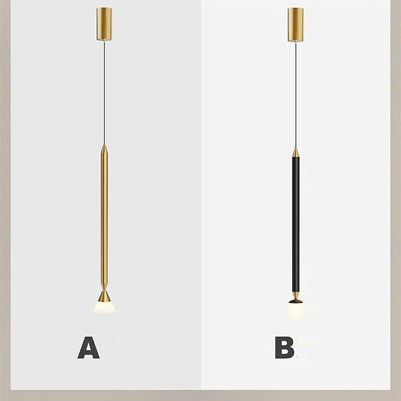 Vikal Linear Pendant Light Bedside, Black & Gold-Neutral Decor