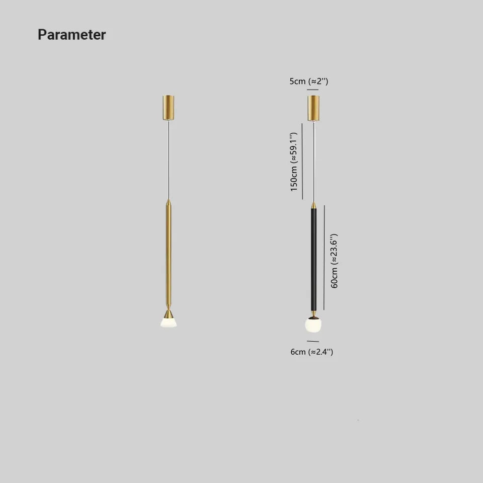 Vikal Linear Pendant Light Bedside, Black & Gold-Neutral Decor