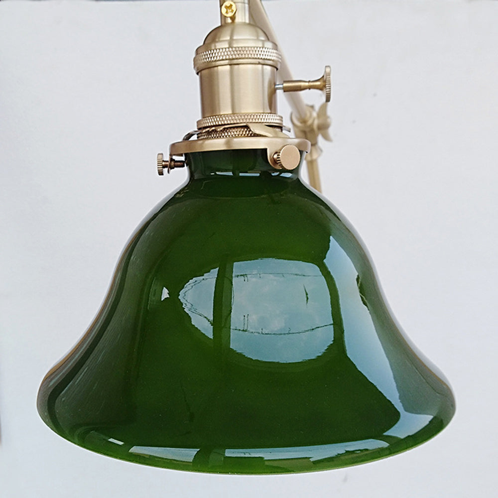 Lotuner Vintage Foldable Wall Lamp, Green/White