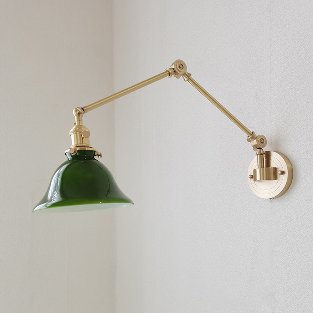 Lotuner Vintage Foldable Wall Lamp, Green/White