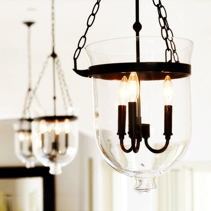 Femakodi Pendant Light Glass Black Industrial LED Living Room