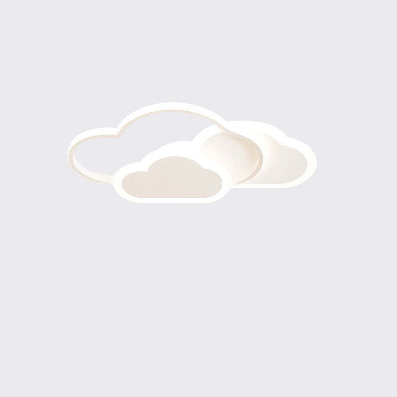 Waredok Modern Ceiling Light Hollow, Cloud Shape, White/Pink