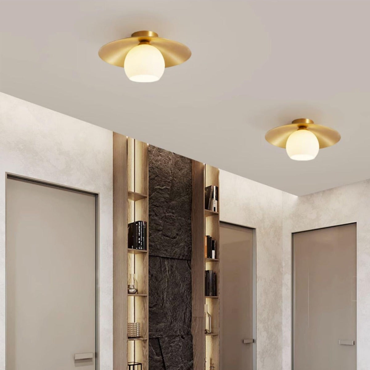Firatel Nordic Retro LED Flush Mount Ceiling Light Metal Glass Corridor
