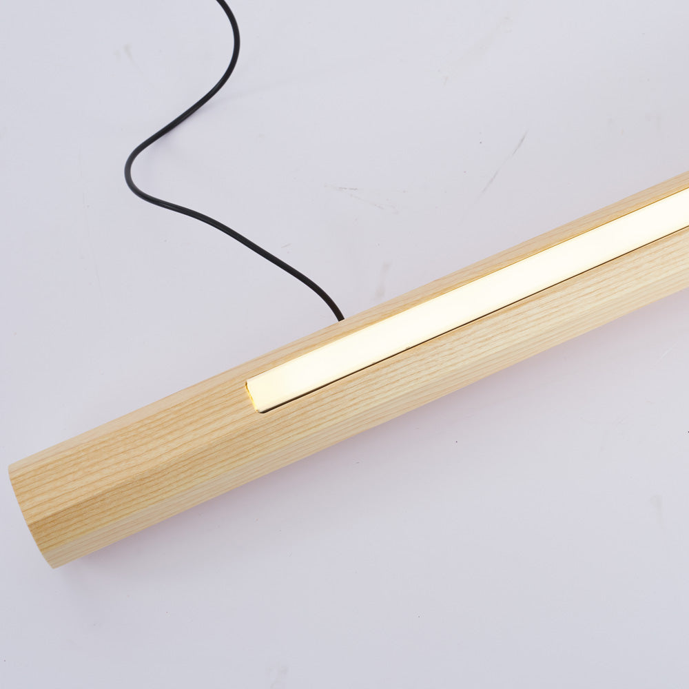 Jipelok Minimalist Linear Floor Lamp, Wood/, Living Room