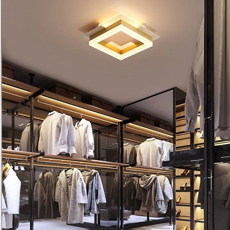Wimetot Modern Simple Gold Flush Mount Ceiling Light, Square/Round