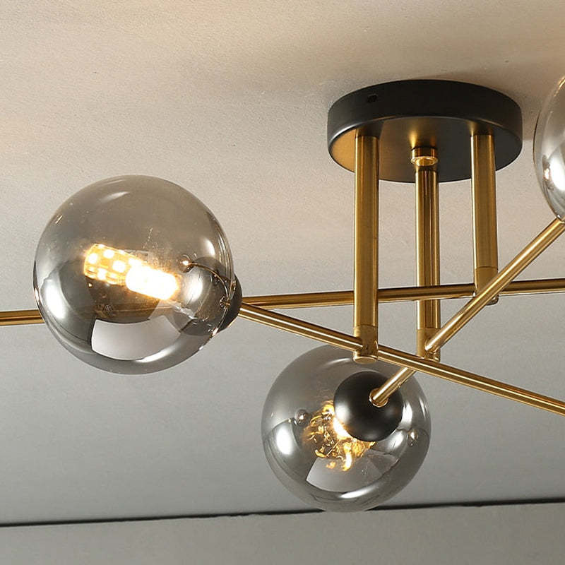 Zovokil Industrial Glass Globe Chandelier LED, 6 Style