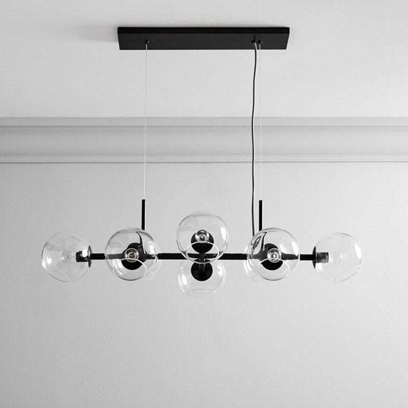 Copates Modern Glass Globe Bubble Pendant Light Black/Gold