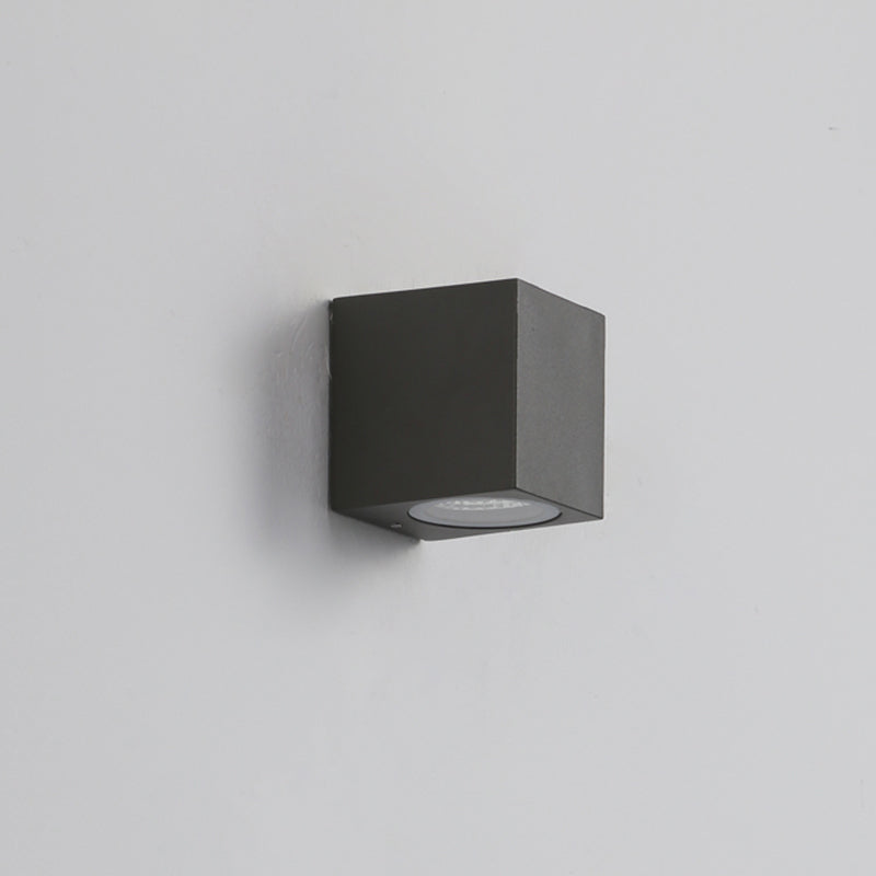Koraq Minimalist Square Outdoor Wall Lamp, Black-Neutral Decor
