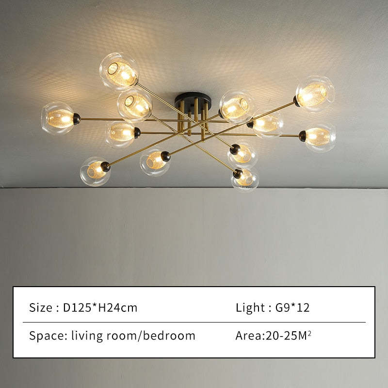 Zovokil Industrial Glass Globe Chandelier LED, 6 Style