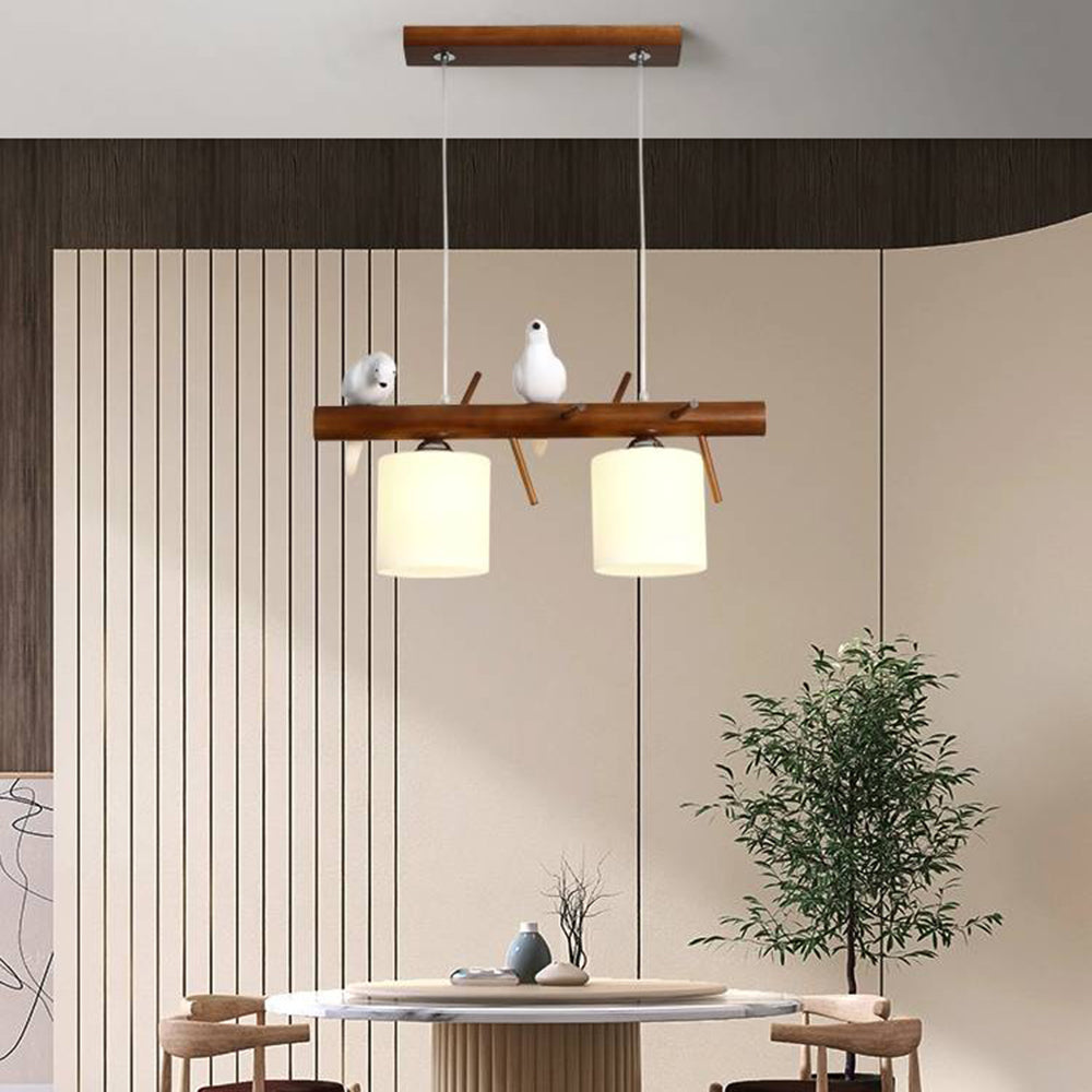 Ronevim Bird Pendant Light Wood, 2/3 Heads