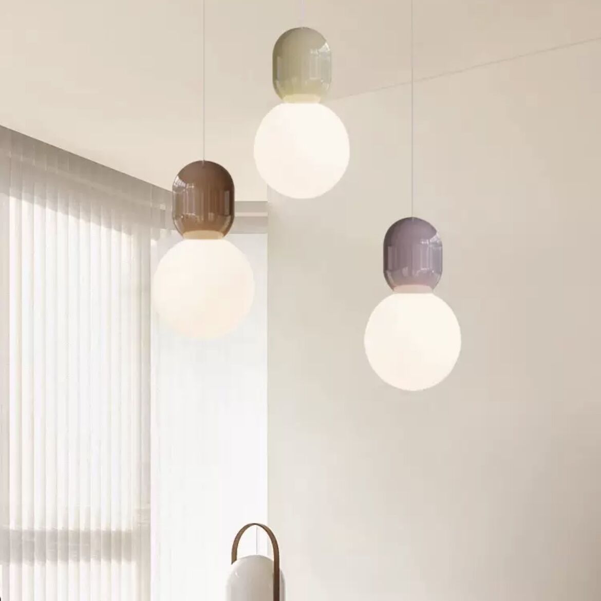 Wopamer Modern Minimalist Glass/Metal Pendant Light Dining Room
