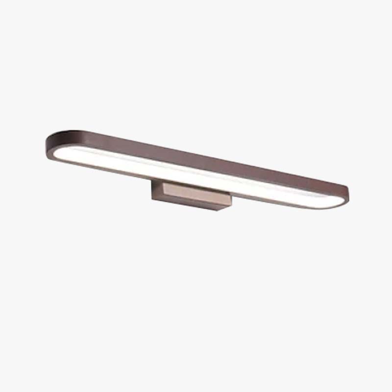 Auril Modern Wall Lamp Mirror Front, Curved, Black/Coffee-Neutral Decor