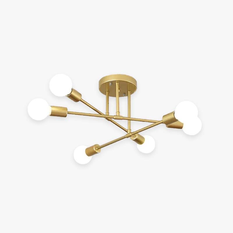Lunil Modern Flush Mount Ceiling Light, Gold & Black-Neutral Decor