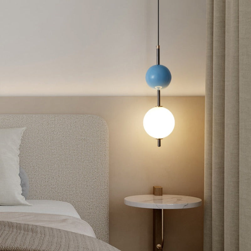 Cerukom Modern LED Pendant Light Red Metal Bedroom Living Room