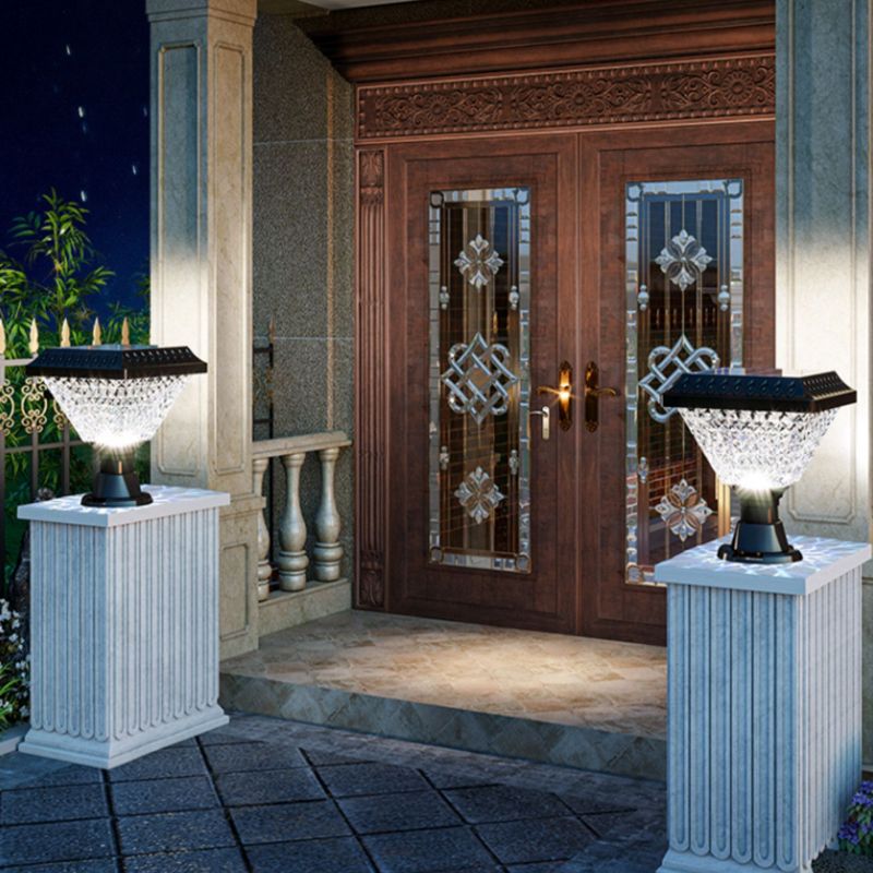 Ravurim Modern Geometry Outdoor Floor Lamp, Black