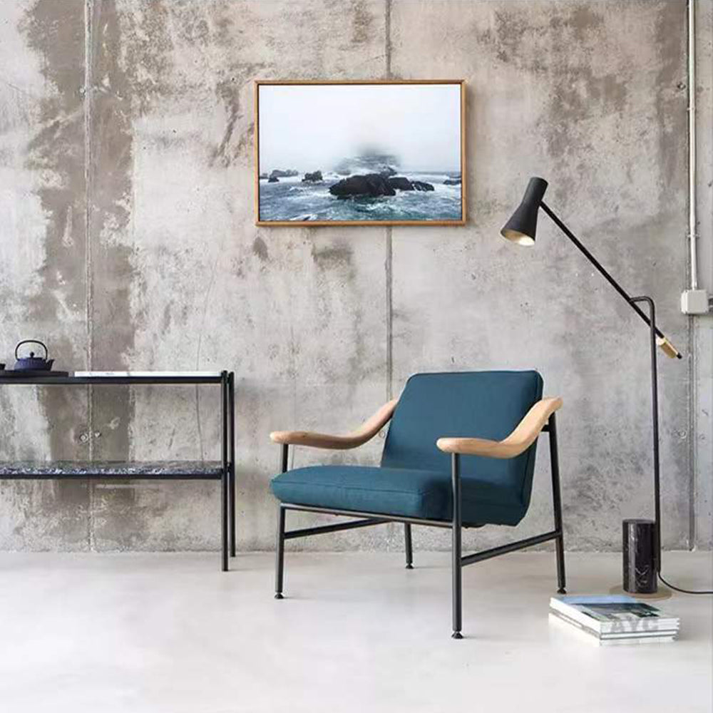 Tidoder Modern Nordic Minimalistic Floor Lamp, Marble & Metal, Black