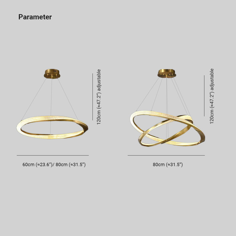Cilavul Pendant Light, Aluminium & Arcylic, 1/2 Rings, 2 Color