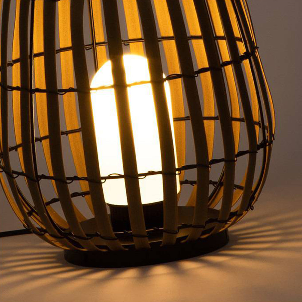 Nudasem Retro Lantern Solar/Rechargeable Outdoor Floor Lamp, Brown