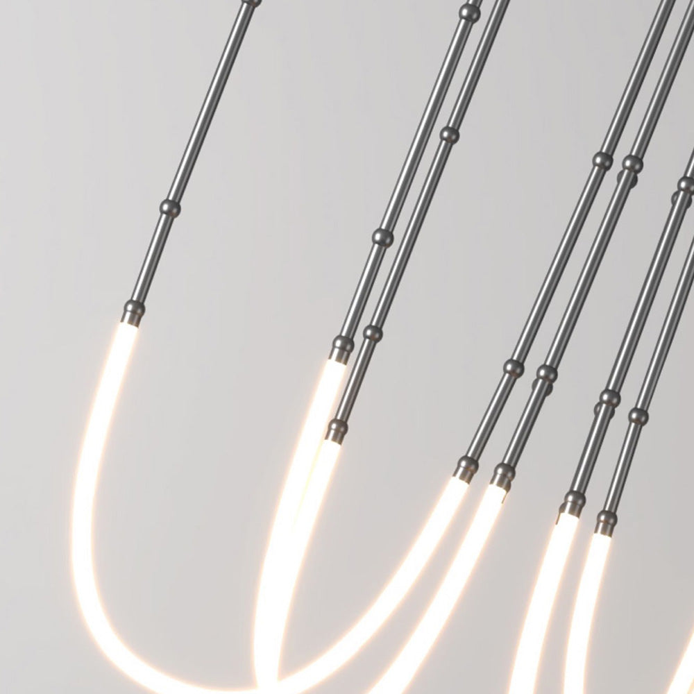 Gisakud Modern Linear Metal/Silicone Pendant Light, Black