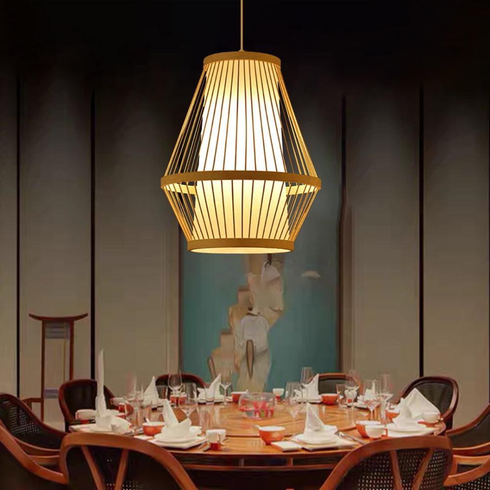 Konuses Rattan Handmade Woven Bamboo Vintage Pendant Light