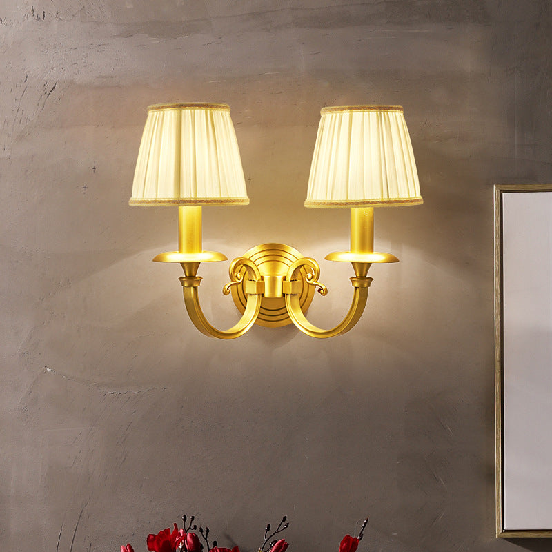 Mokuriso Decorative Indoor Wall Lamp Metal Fabric Living Room Bedroom