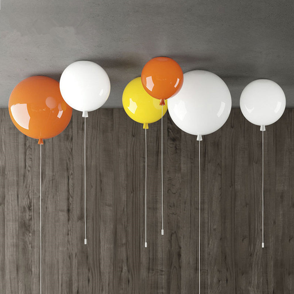Sibetem Glossiness Ceiling Light Balloon Flush Mount, Bedroom