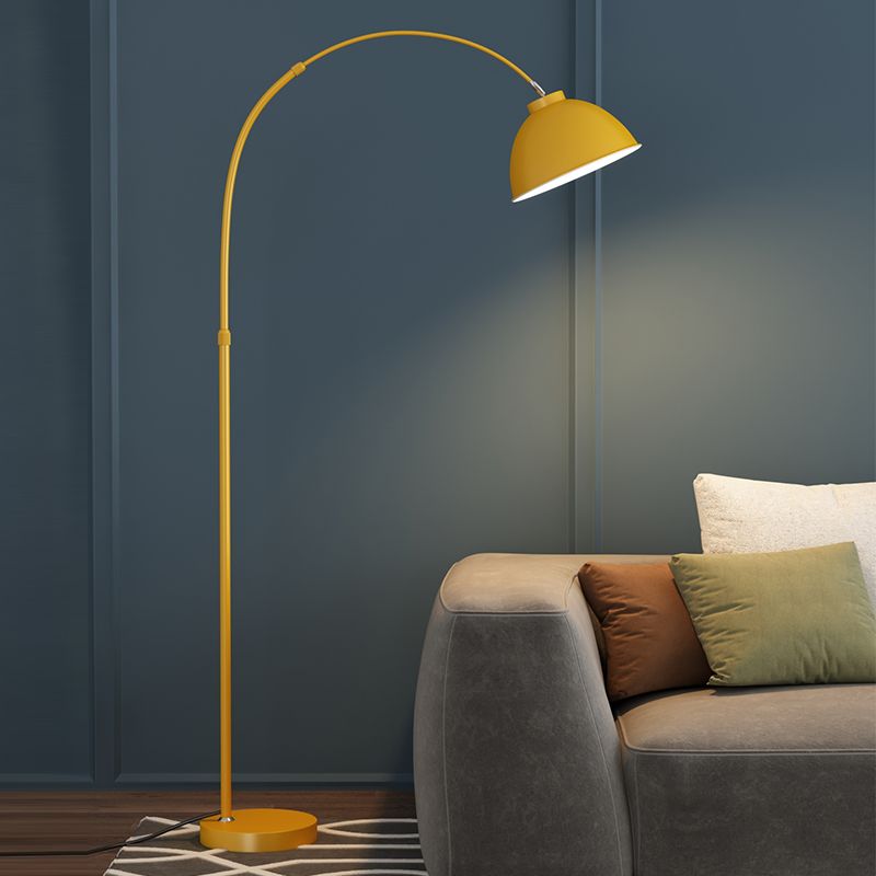 Ziruret Modern Arc Metal Floor Lamp, Black/Red/Yellow