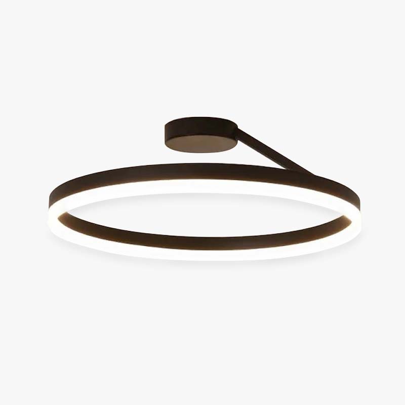 Solinor Modern Circle Flush Mount Ceiling Light, Black & White-Neutral Decor