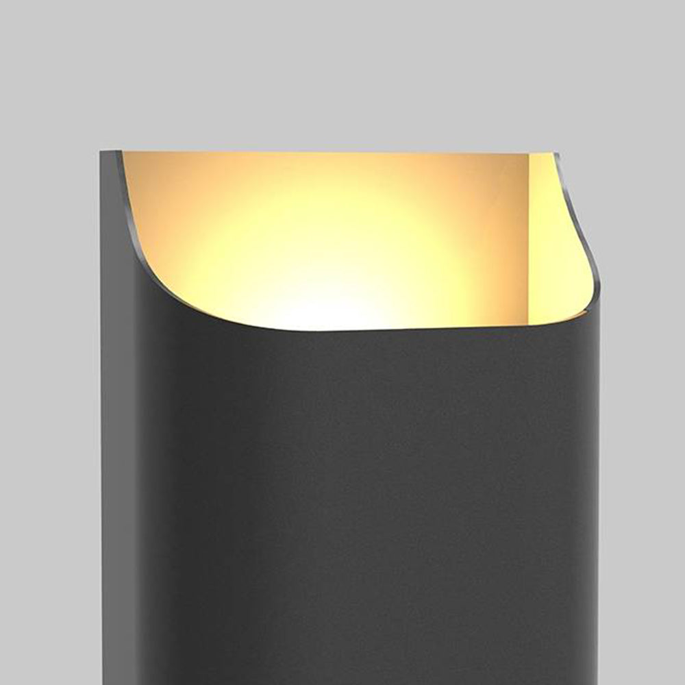 Jerisik Modern Solar Up Down Metal Outdoor Wall Lamp, Balck