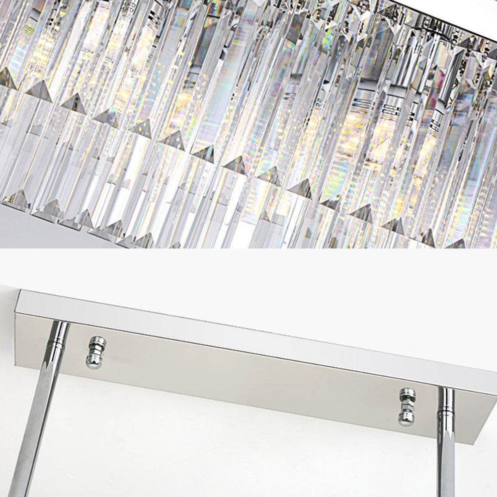 Wabesat Modern Art Deco LED Pendant Light, Crystal/Metal