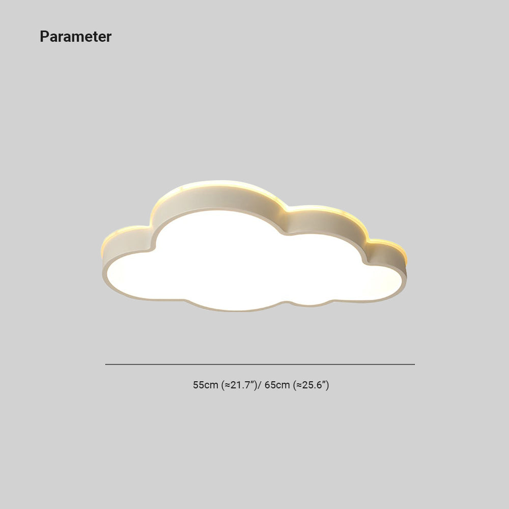 Widokal Modern Flush Mount Cloud Ceiling Light, White, Metal