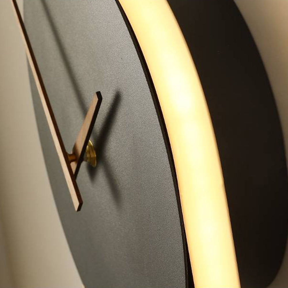 Luvudom Nordic Clock Wall Lamp, Gold & Black