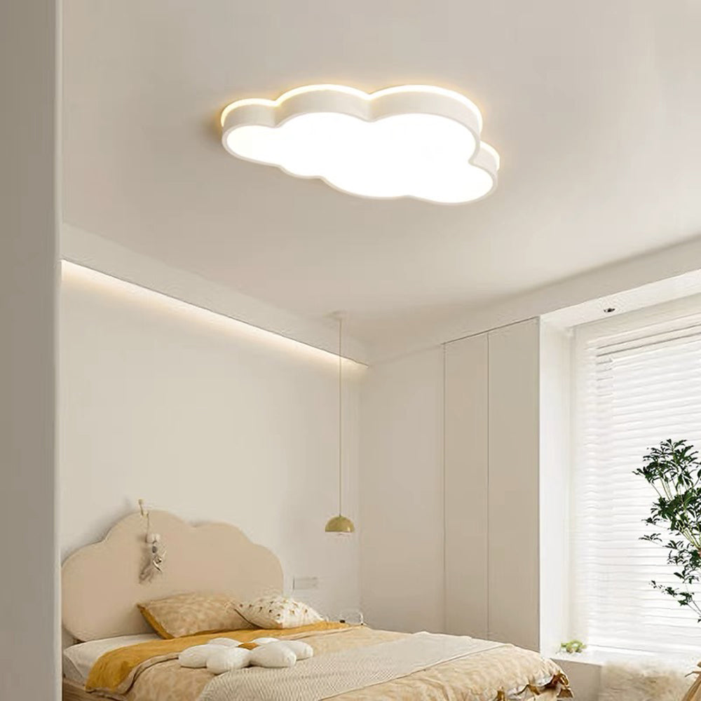 Widokal Modern Flush Mount Cloud Ceiling Light, White, Metal