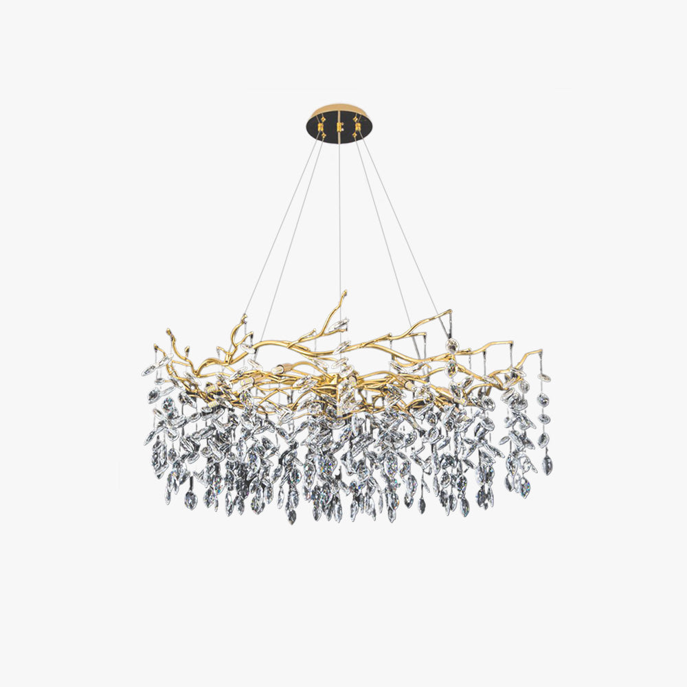 Wonatik Contemporary Gold Glass Crystal Chandelier