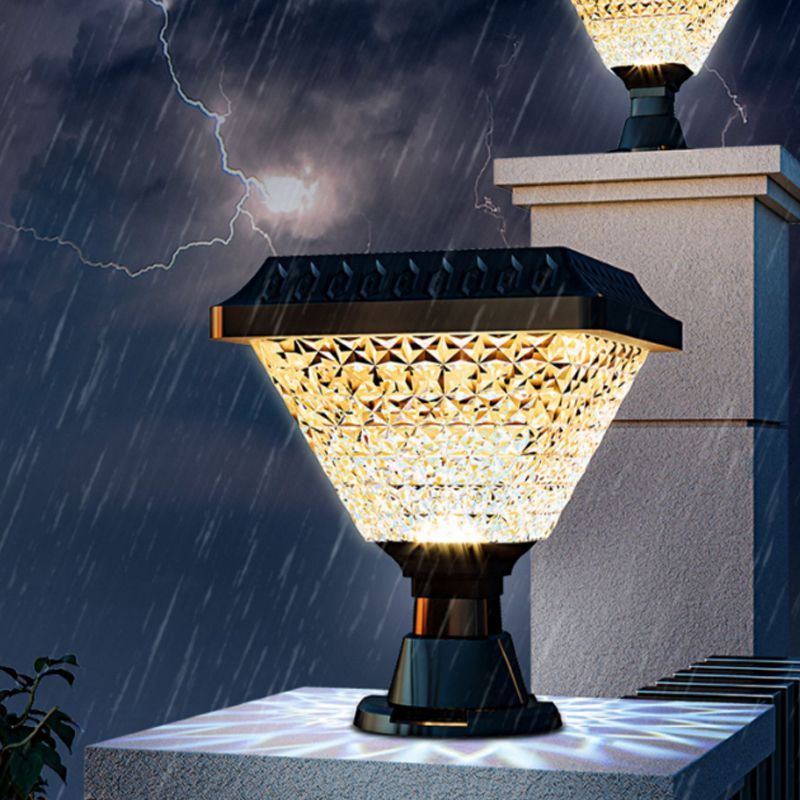 Ravurim Modern Geometry Outdoor Floor Lamp, Black