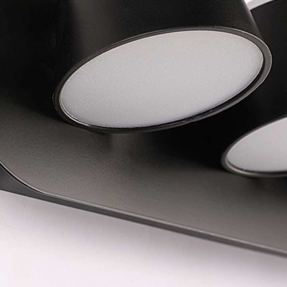 Senolot Modern Cylindrical Metal Mirror Front Wall Lamp, Black