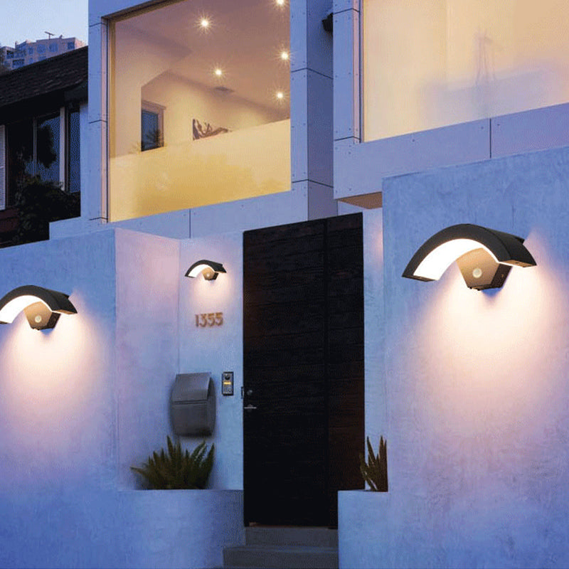 Alvyn Wall Lamp Nordic Arc Waterproof LED Outdoor Black-Neutral Decor