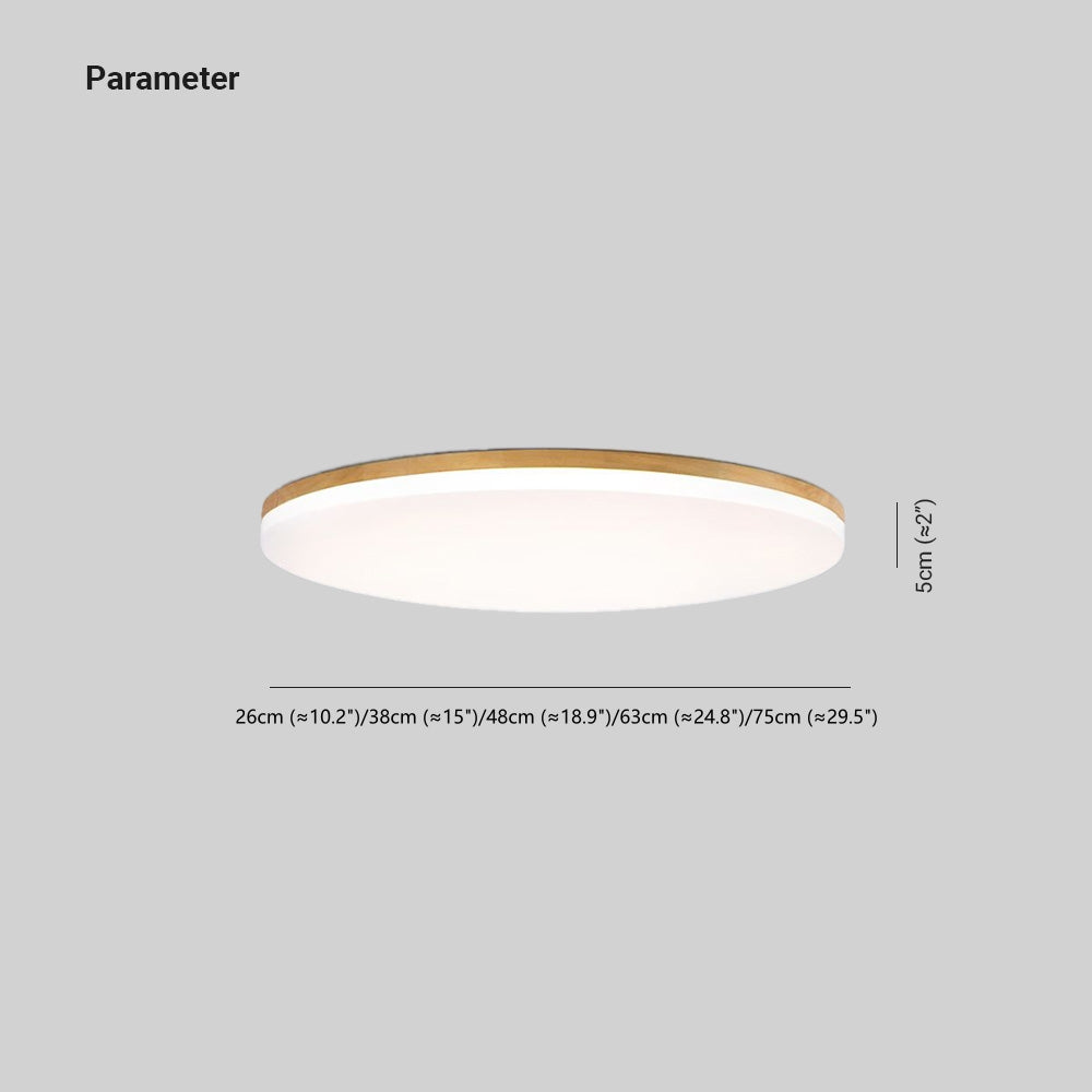 Norev Ceiling Light Slim Round Wood Frame-Neutral Decor