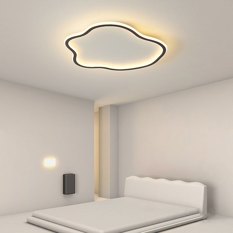 Fivedis Modern Metal/ Flush Mount Ceiling Lights, White/Black