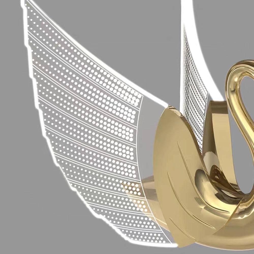 Duvebil Art Deco Swan /Metal Wall Lamp, Gold/Rose Gold