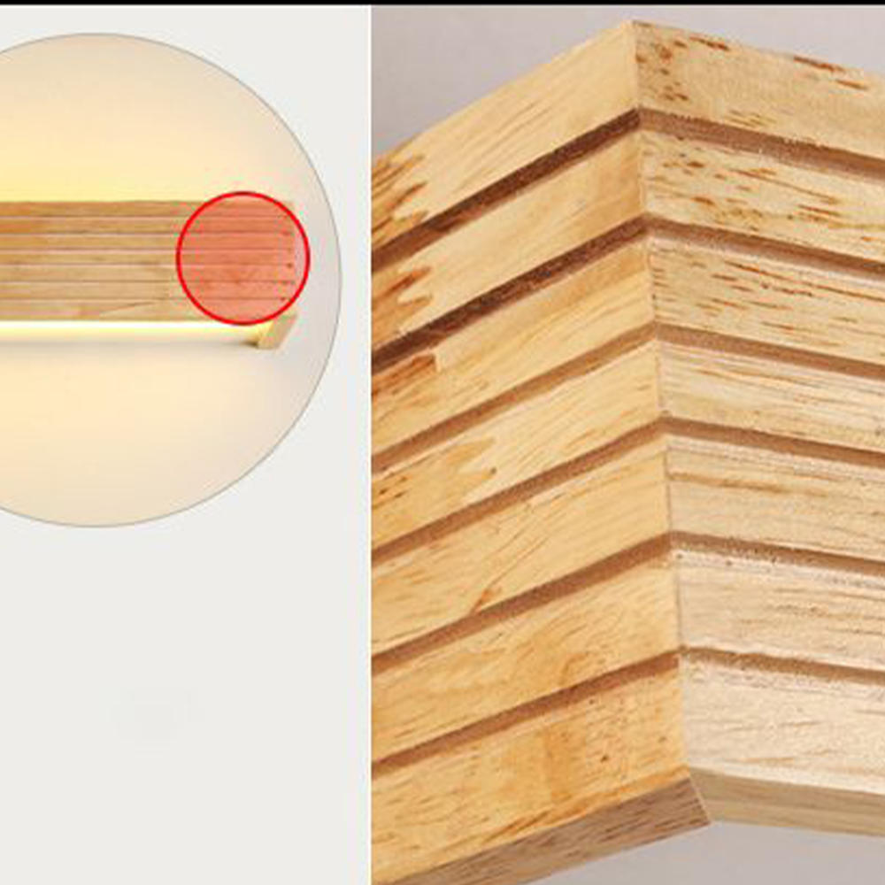 Wenosun Modern Wooden LED Indoor Wall Light, Bedroom